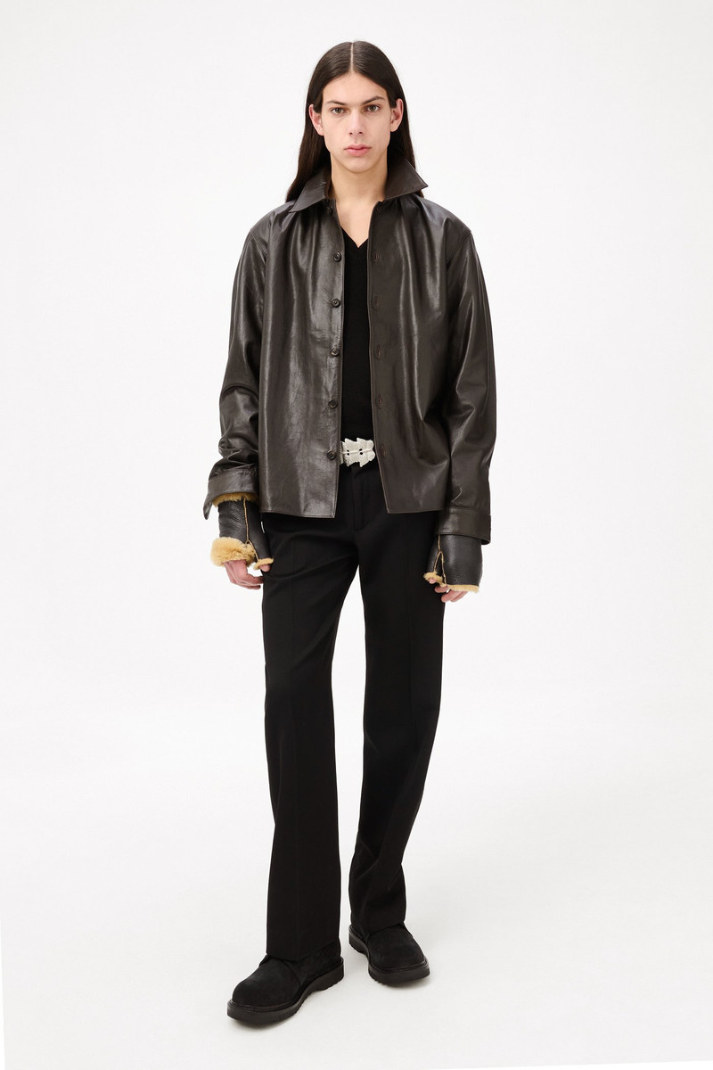 Our Legacy Welding Shirt Umber Brown Calfskin outlook