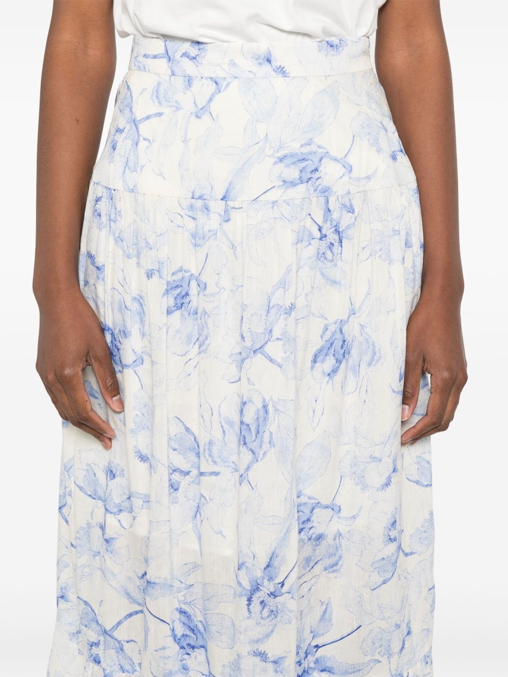 floral-print midi skirt - 5