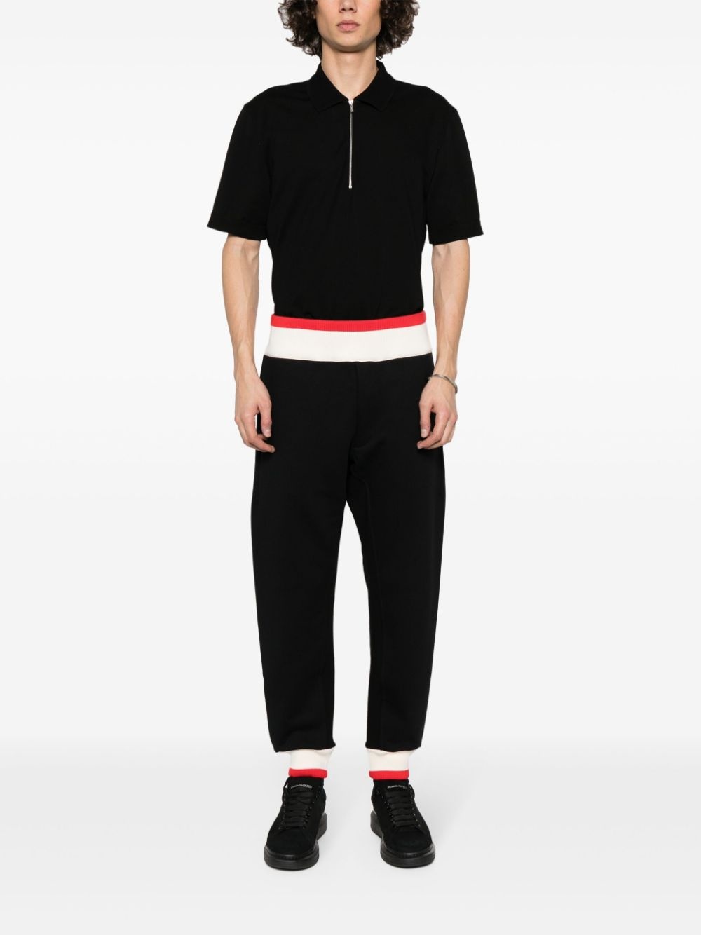 logo-print strap cotton track pants - 2