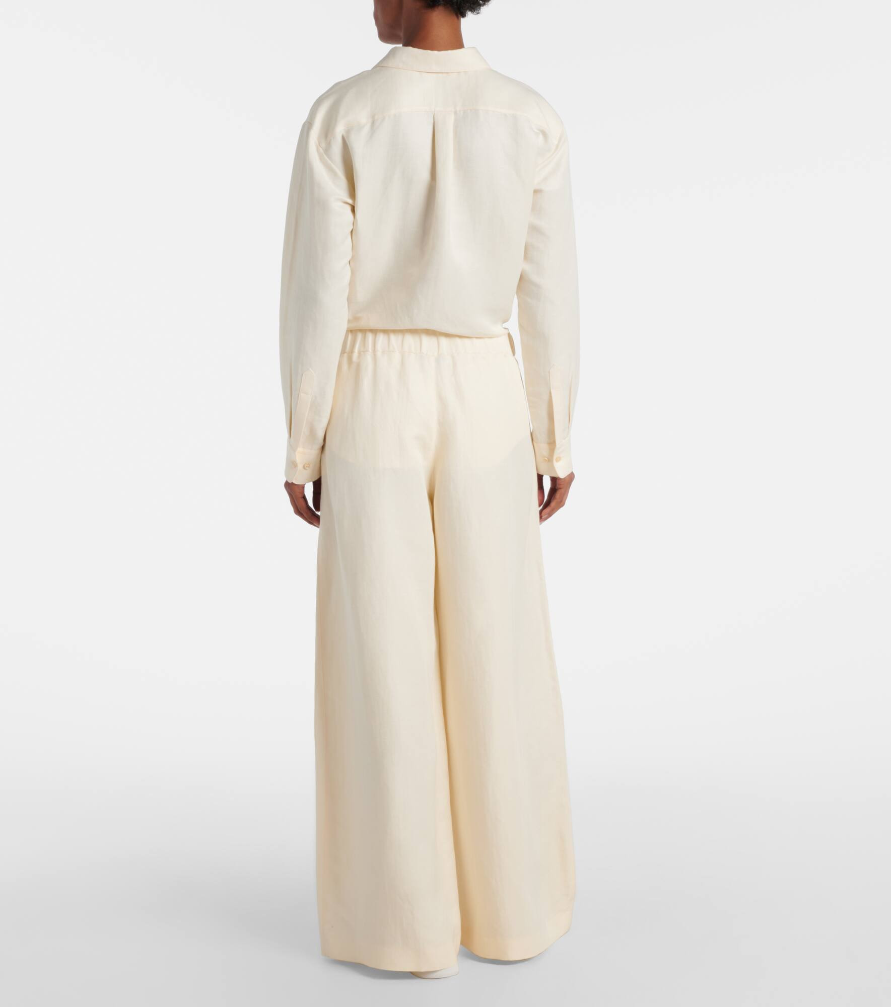 Gelos linen and silk wide-leg pants - 3