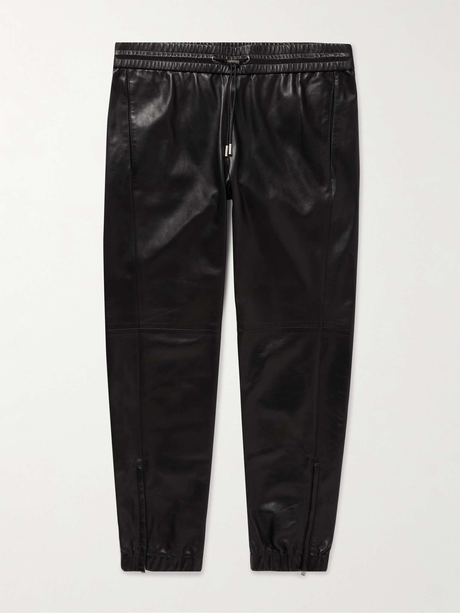 Tapered Leather Sweatpants - 1