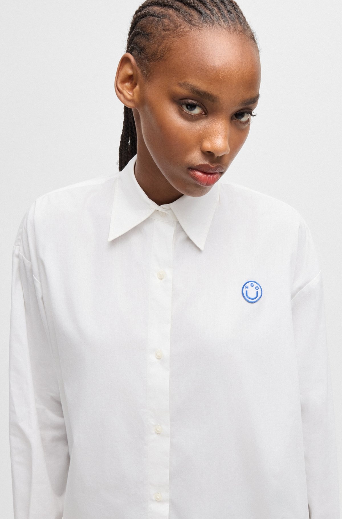 OVERSIZE-FIT BLOUSE WITH GRAFFITI-STYLE LOGOS - 4