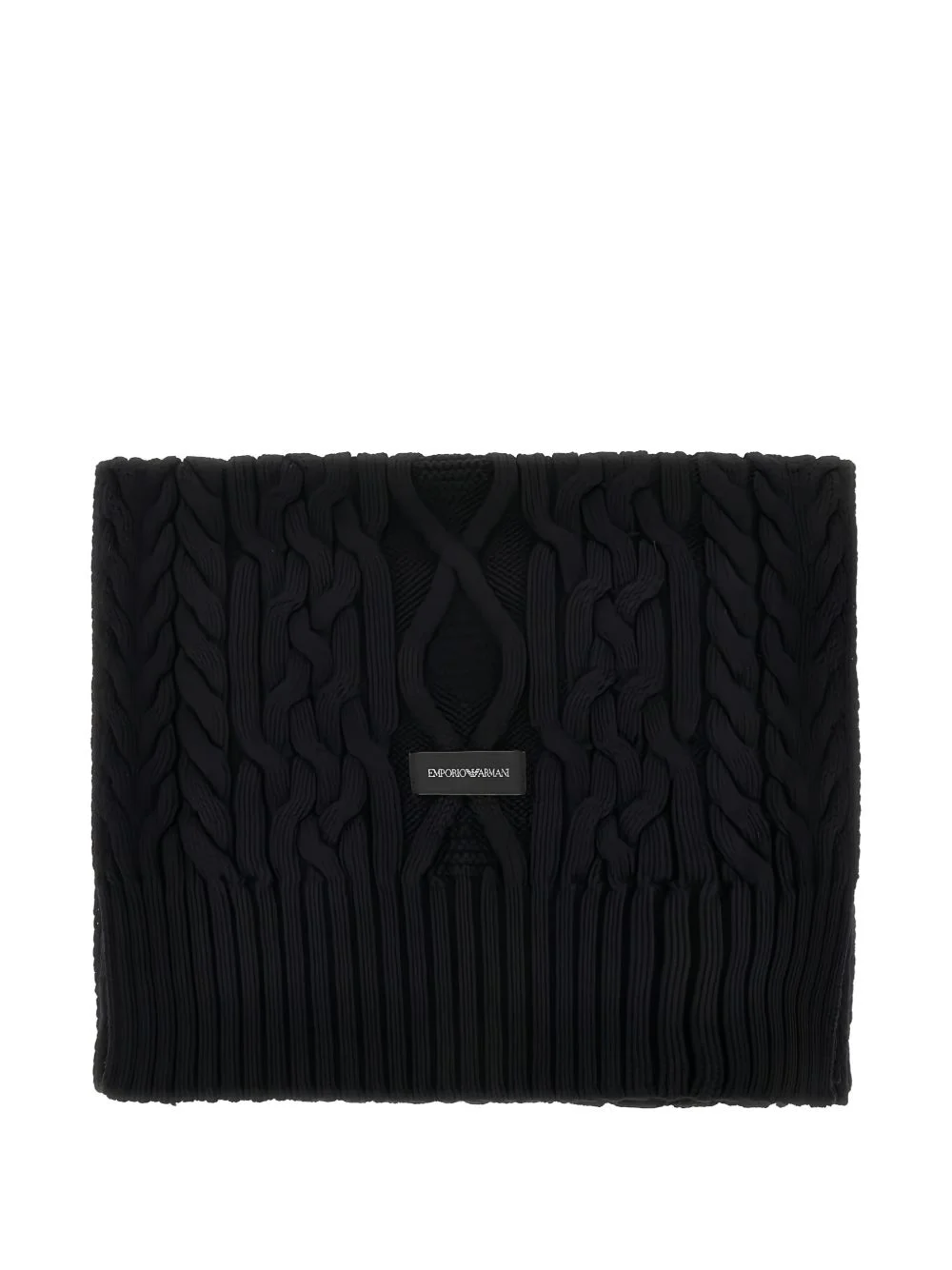 cable-knit logo-patch scarf - 1