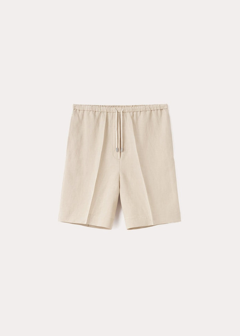 Press-Creased drawstring shorts overcast beige 1