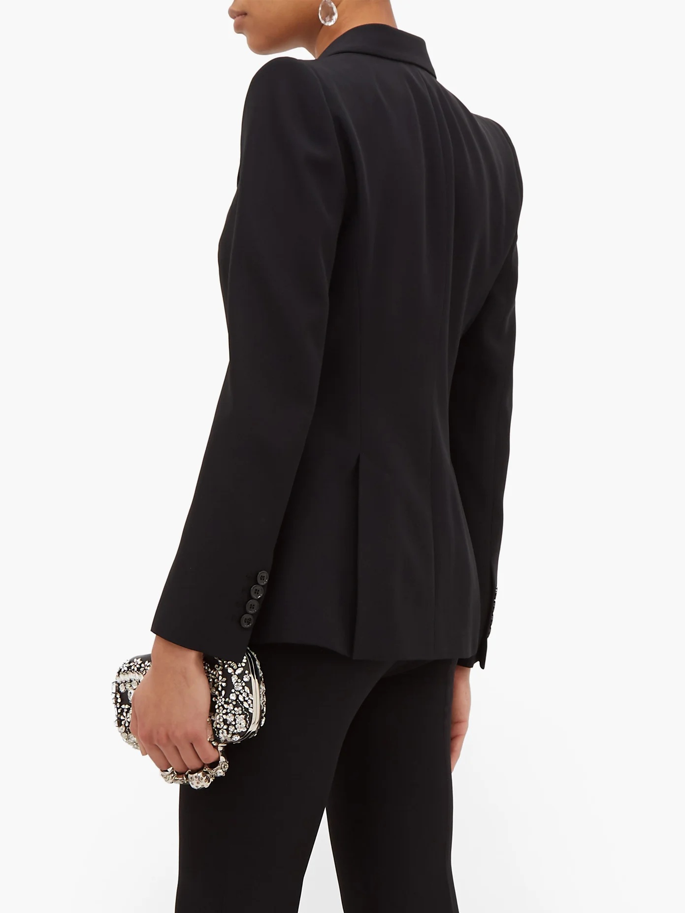 Single-breasted crepe blazer - 5