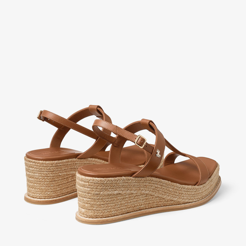 JIMMY CHOO Theia Wedge 60
Tan Leather Wedge Sandals outlook