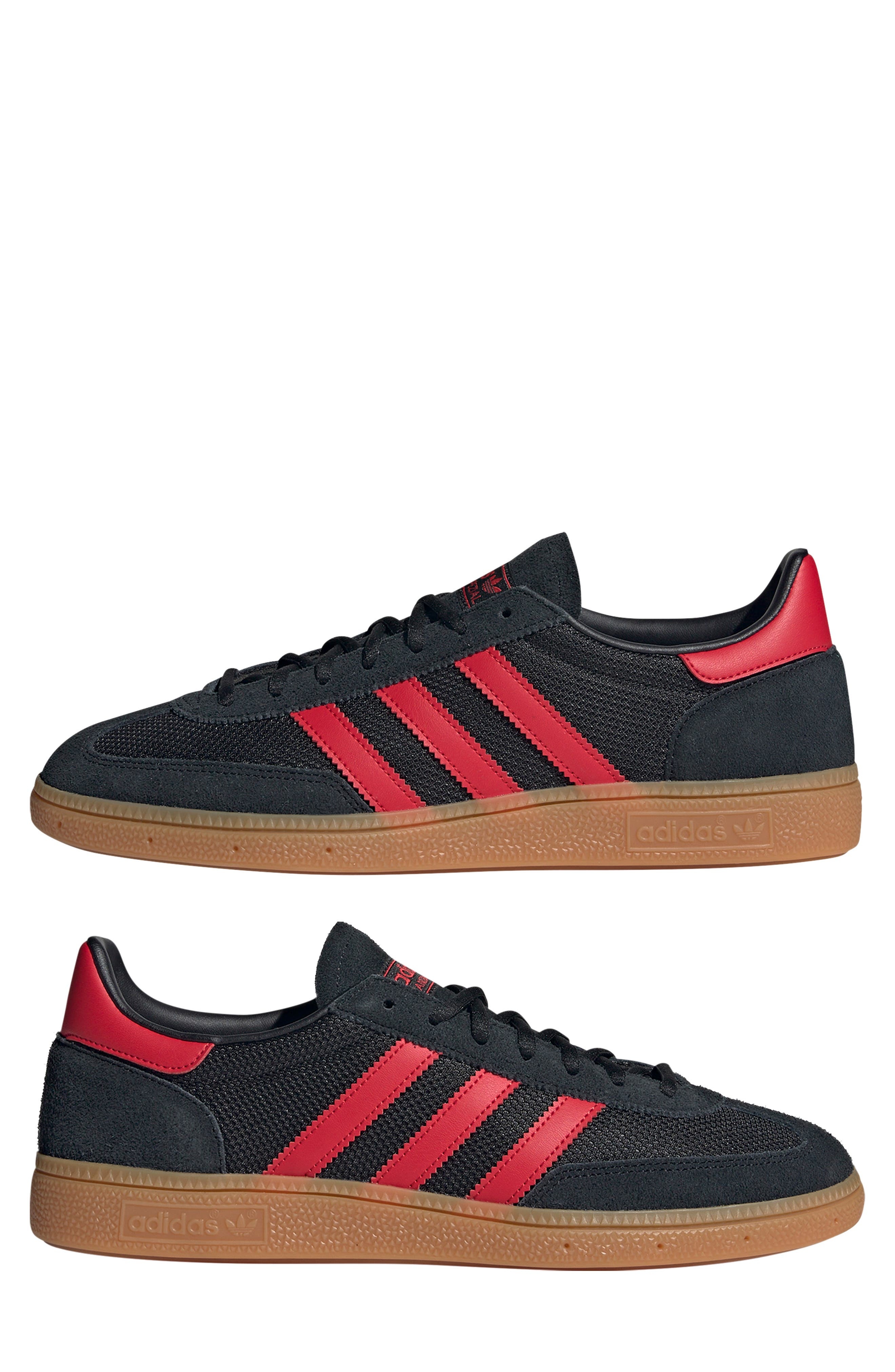 adidas Gender Inclusive Handball Spezial Sneaker in Black/Better Scarlet/Gum at Nordstrom - 7