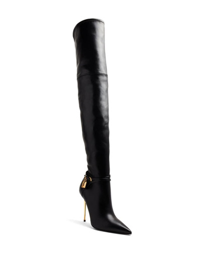 TOM FORD 105mm padlock-detail leather boots outlook