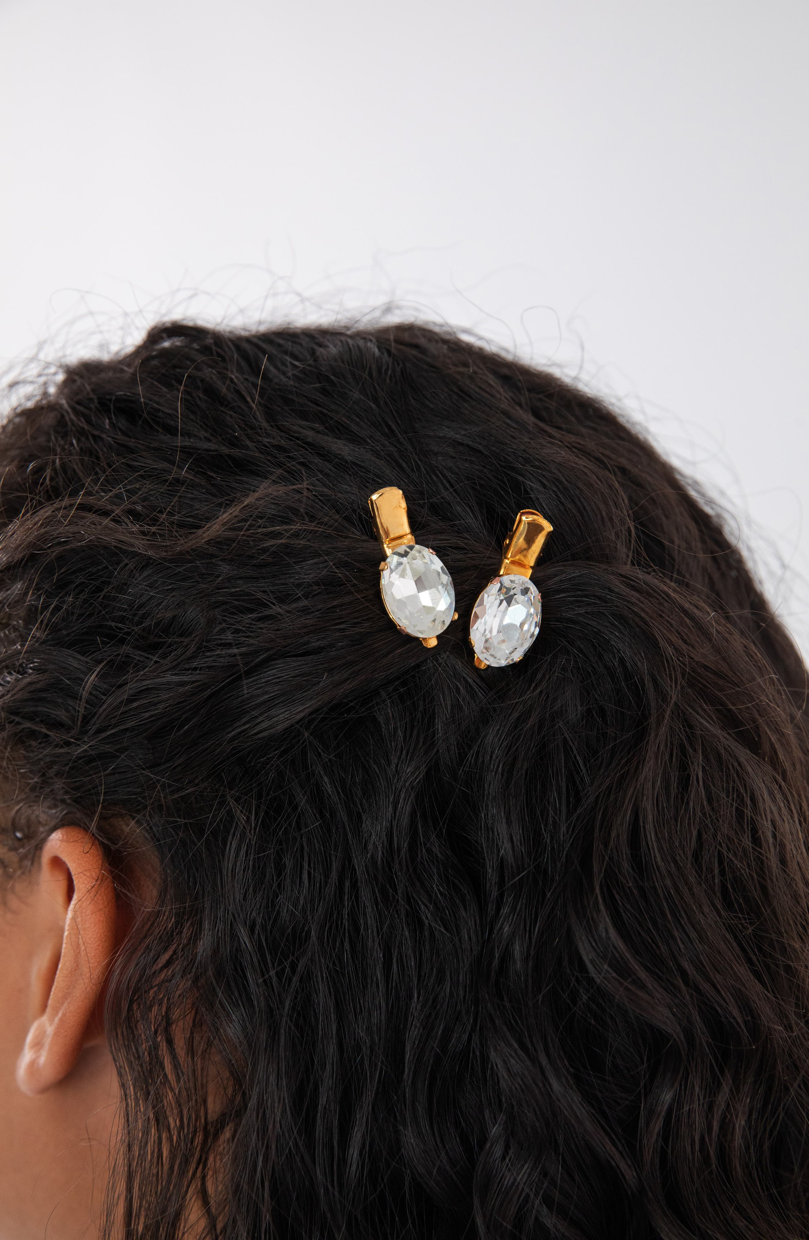 Jennifer Behr Set of 2 Kara Crystal Hair Clips in Crystal Antique Gold at Nordstrom - 6