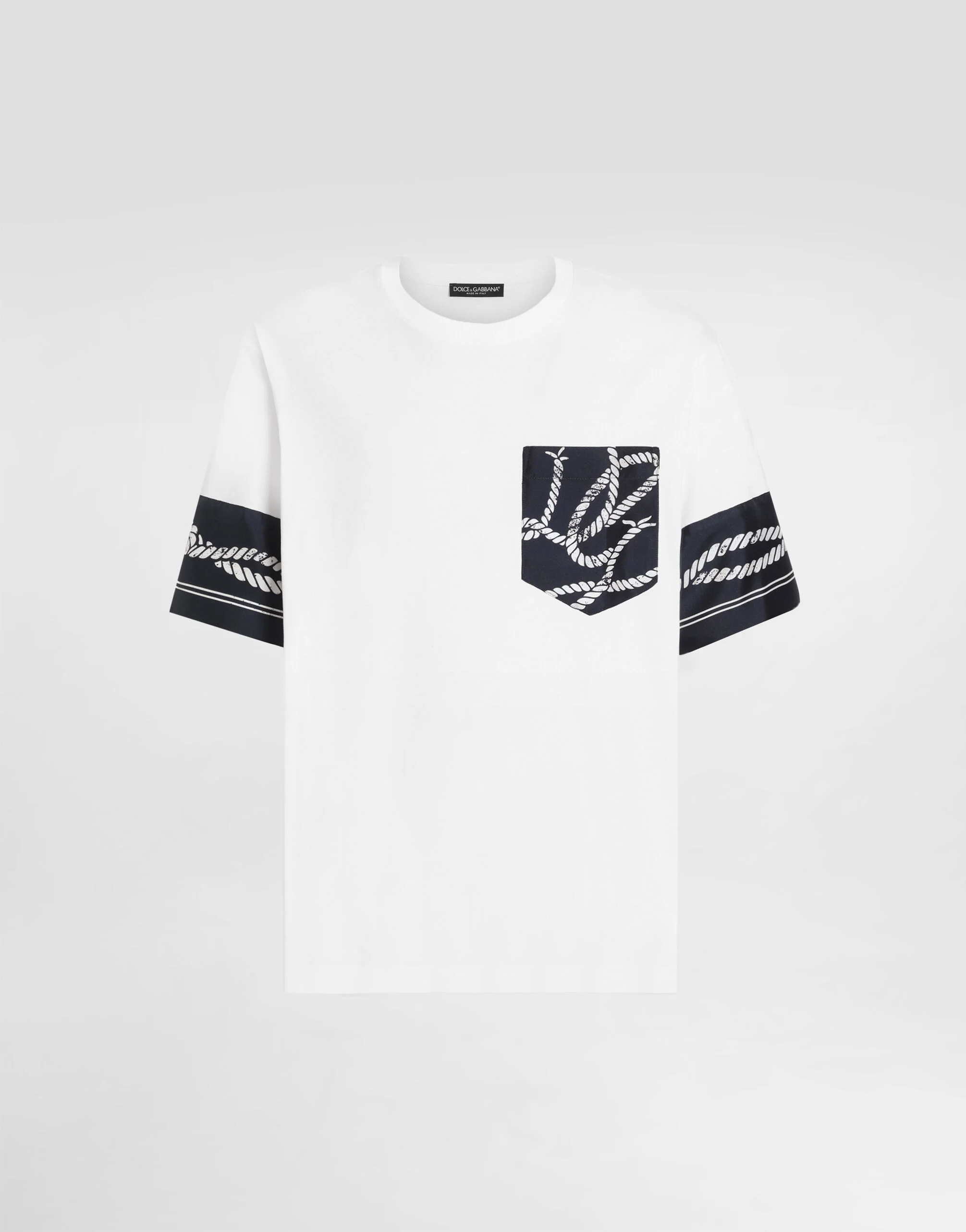 Cotton t-shirt with marina-print - 1