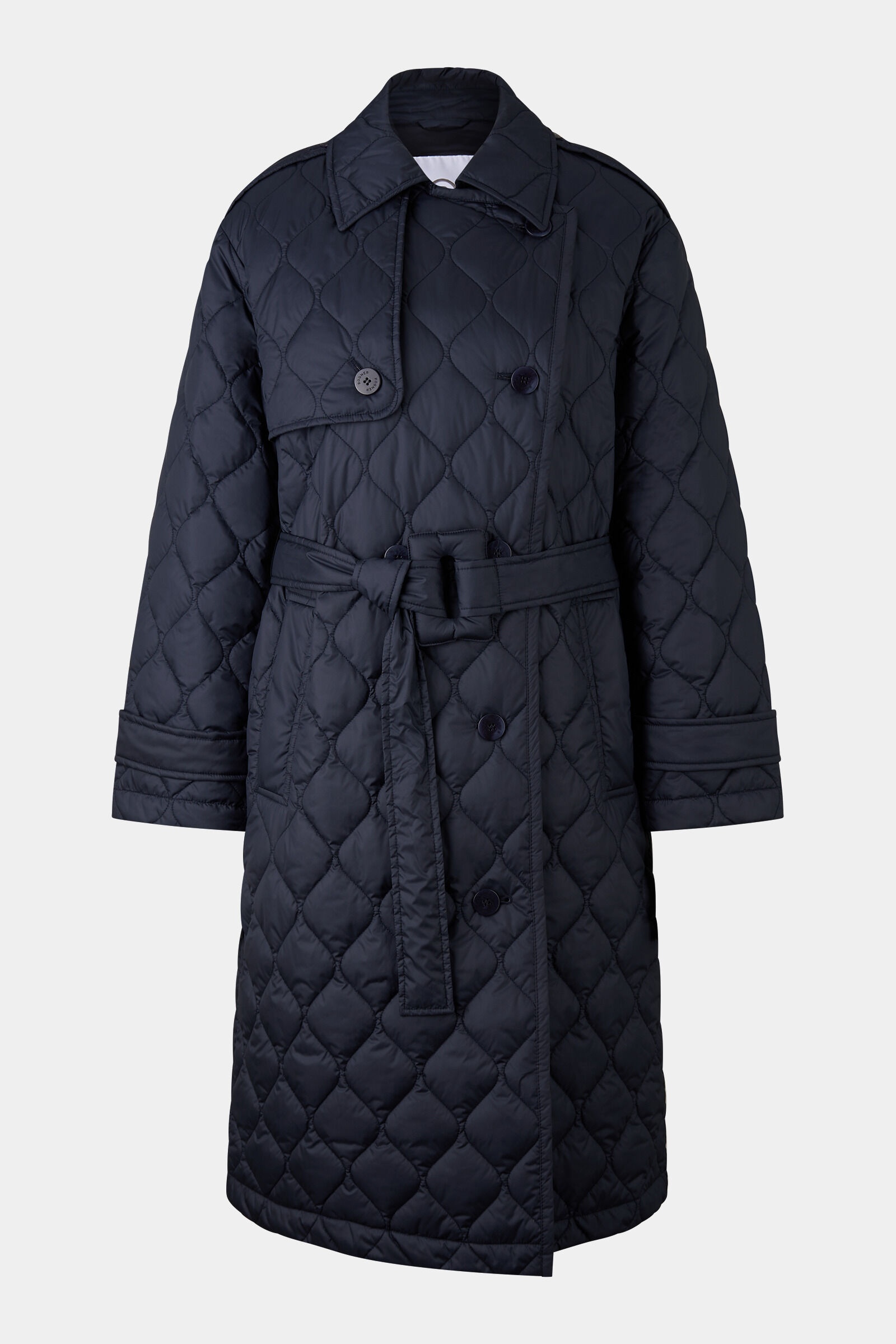 Quilted trench coat Ivory in Navy blue - 1