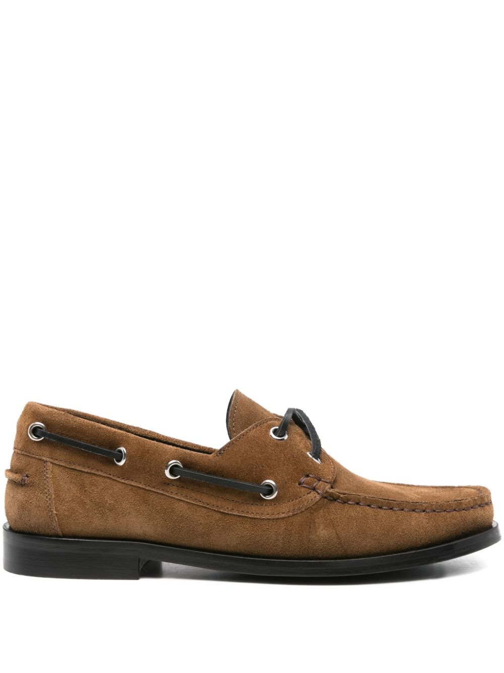 suede lace-up boat shoes - 1