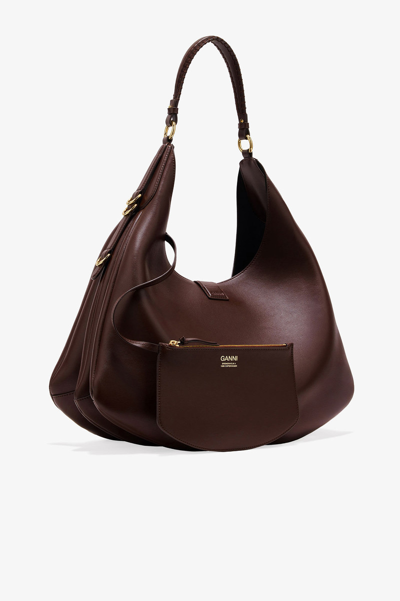 GANNI BROWN LARGE KAT BAG outlook