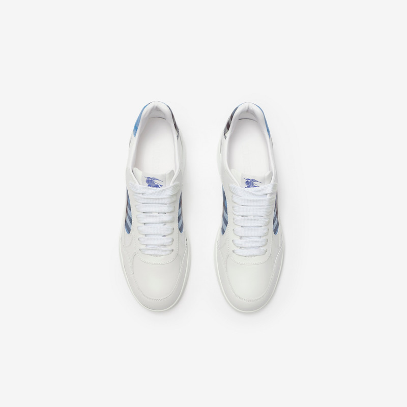 Leather and Check Terrace Sneakers​ 4