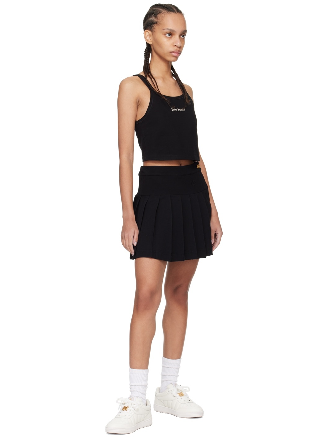 Black Pleated Miniskirt - 4