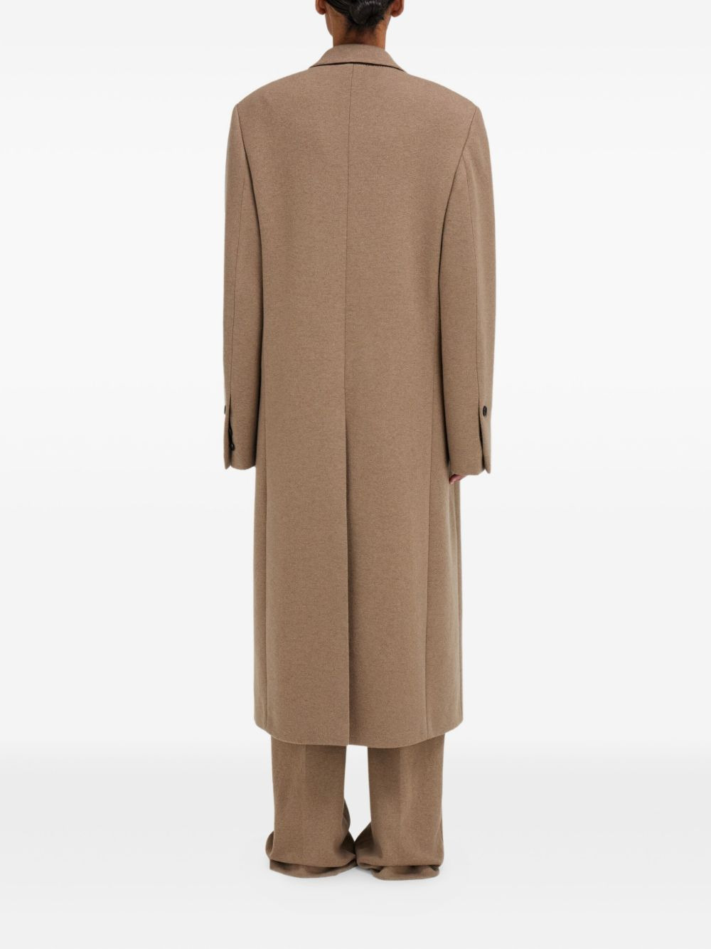 peak lapel double-breasted coat - 3