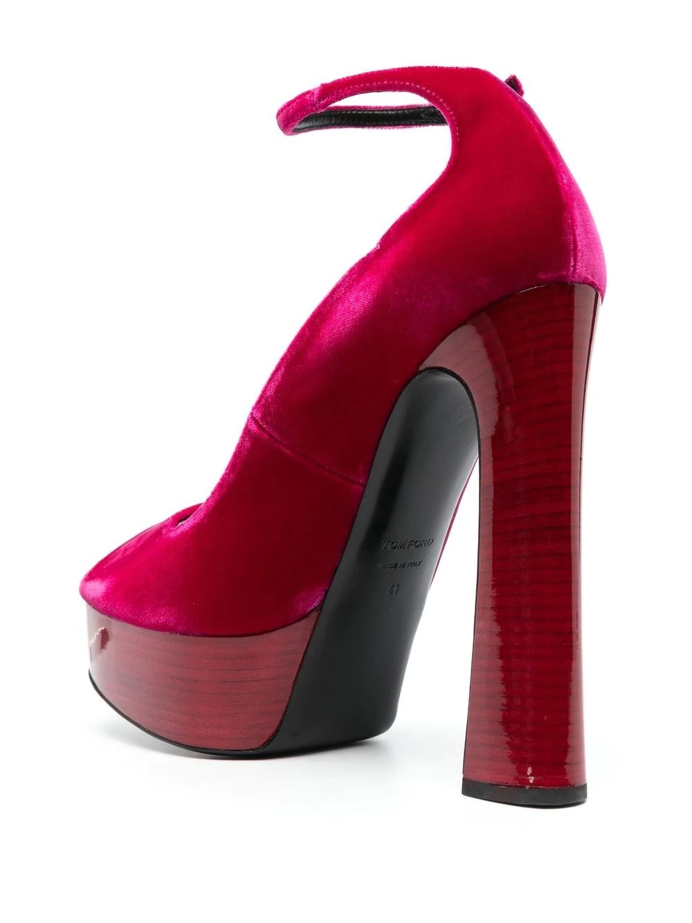 platform 145mm velvet sandals - 3