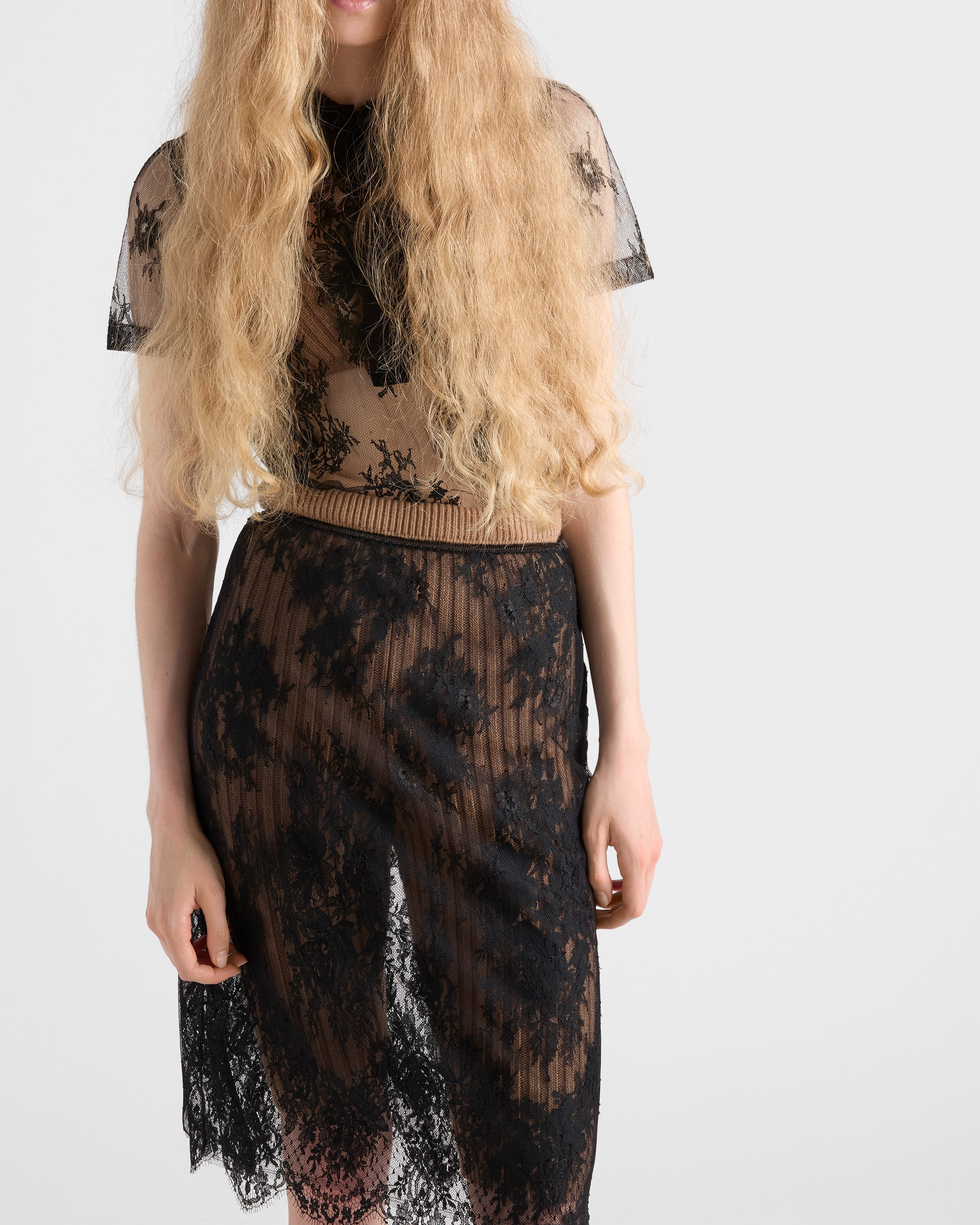 Lace pencil skirt - 3