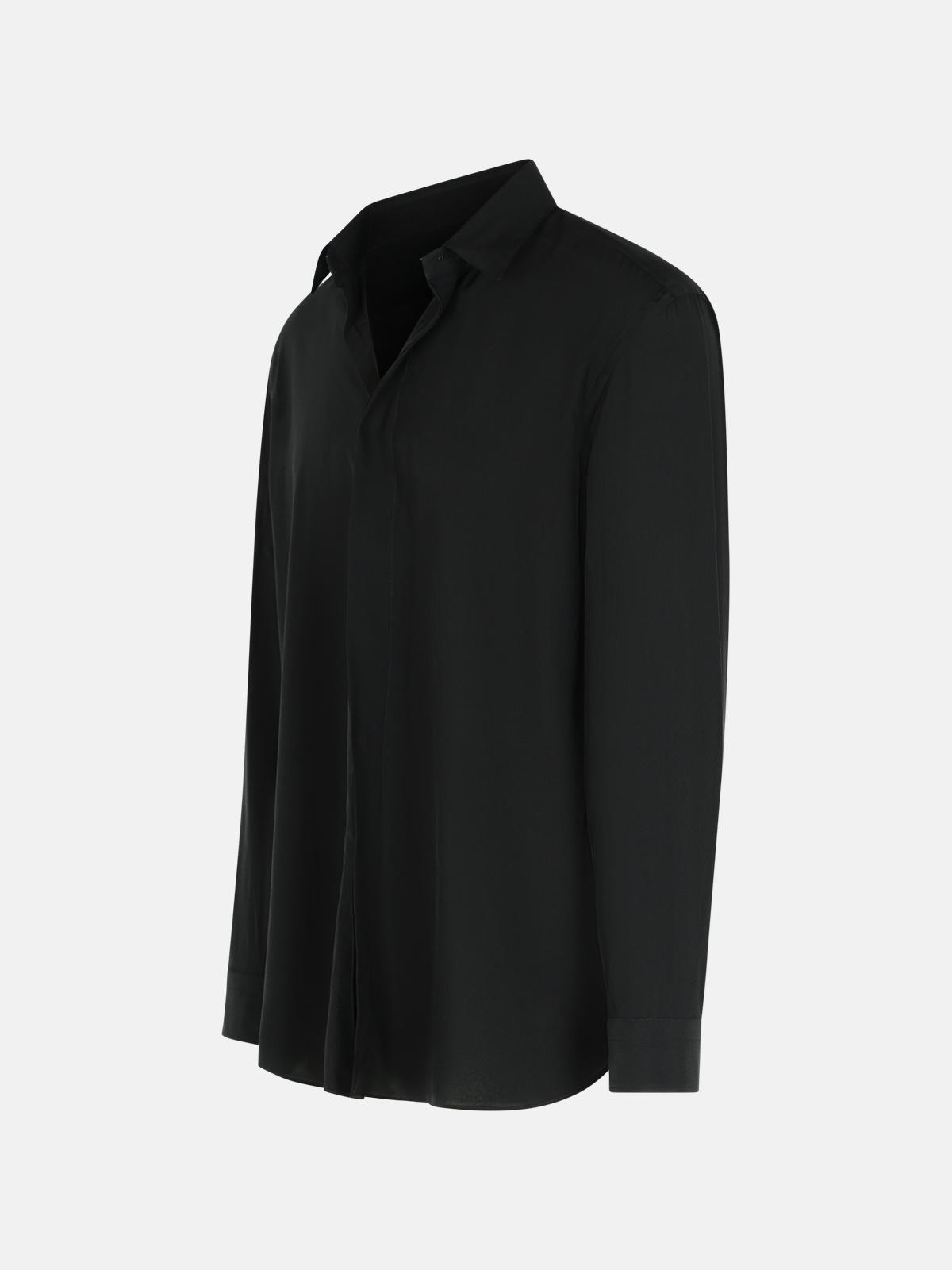 BLACK SILK SHIRT - 2