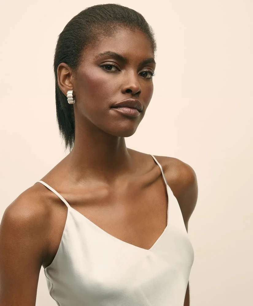 V-Neck Cami in Washable Silk Charmeuse - 1