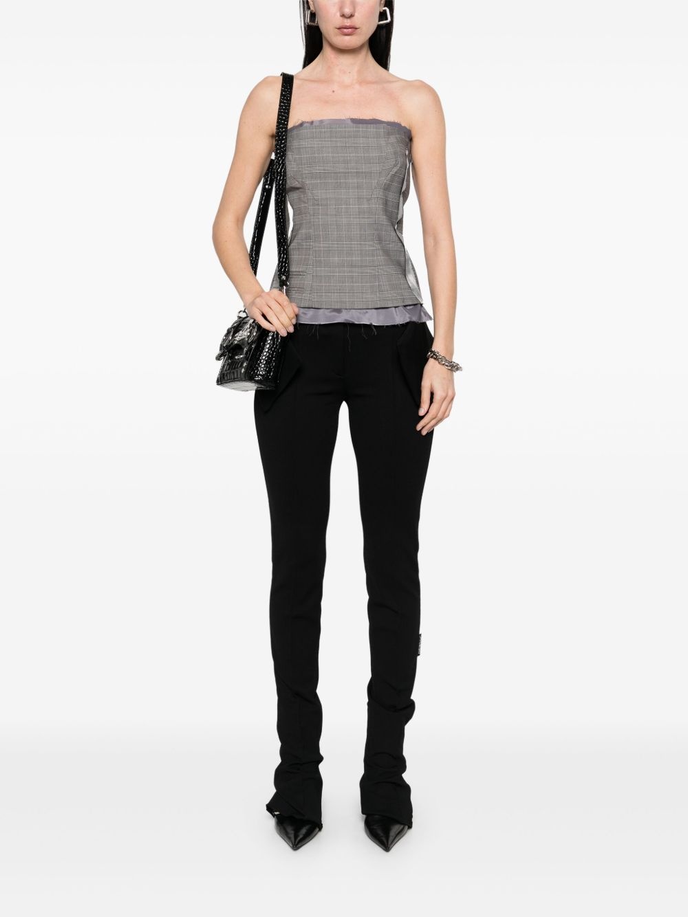 plaid-check corset - 2