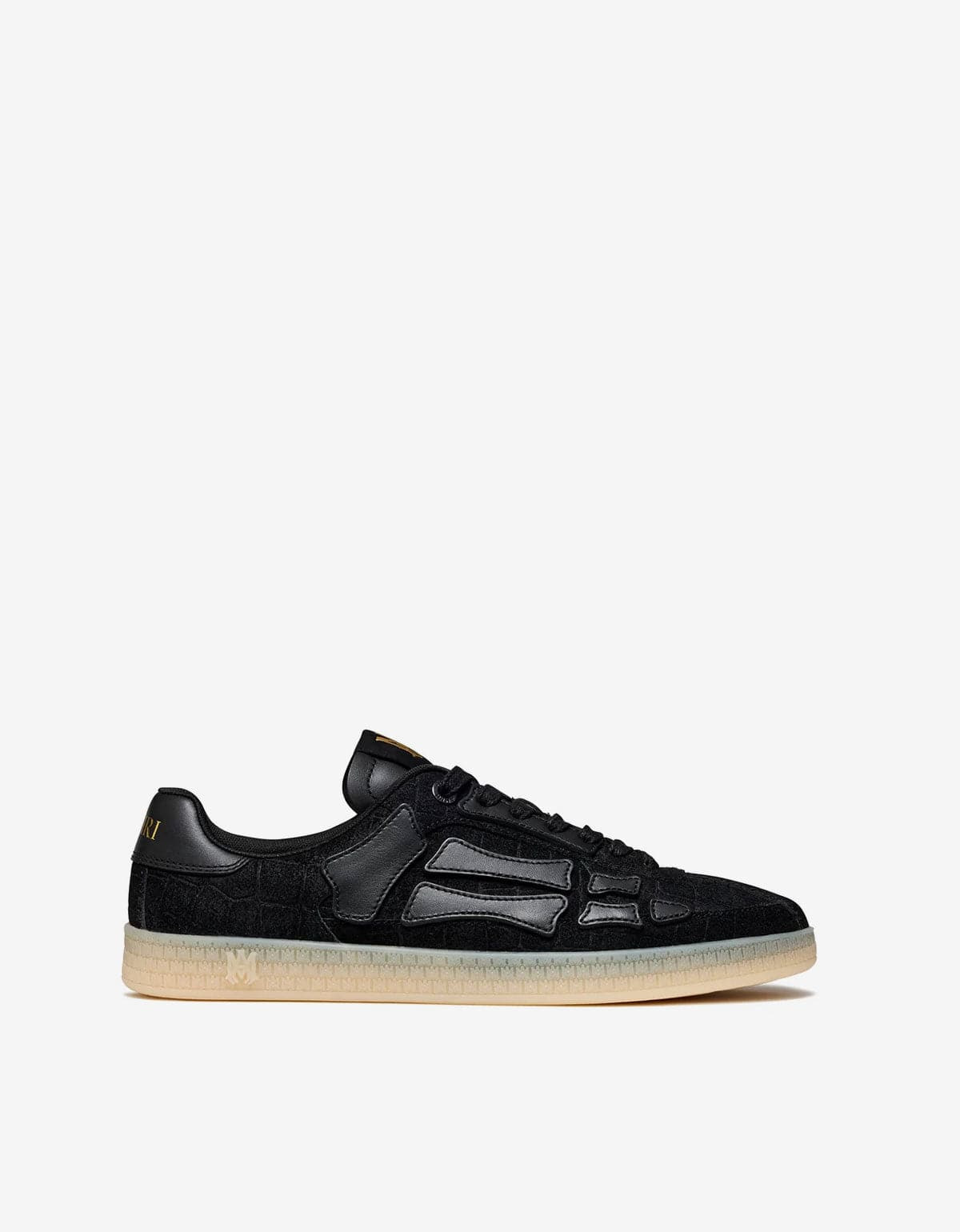Amiri Black Croc Debossed Pacific Bones Trainers - 2