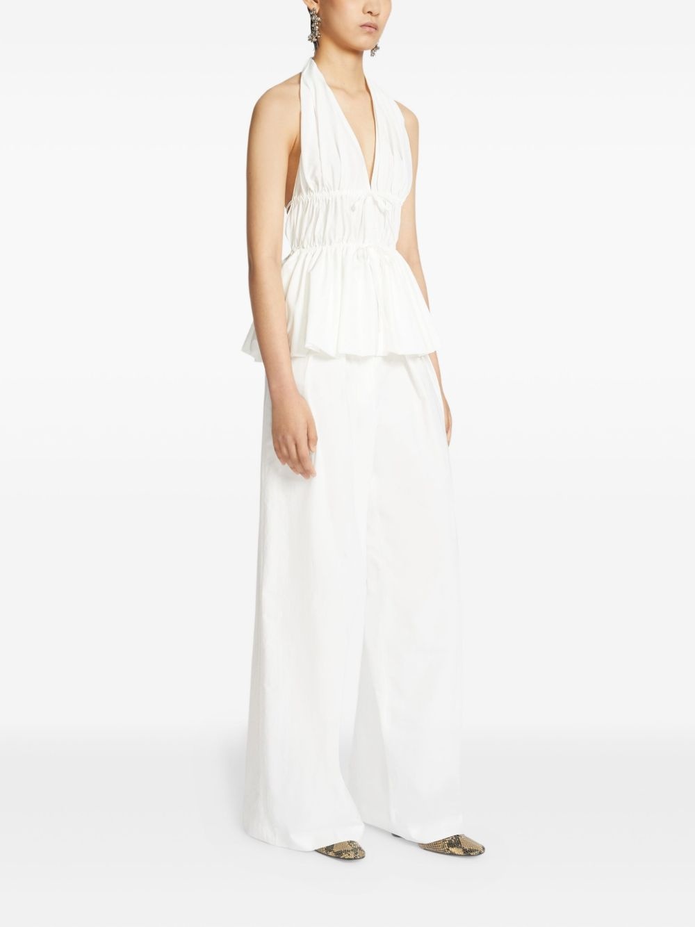 gathered-detail halter top - 3