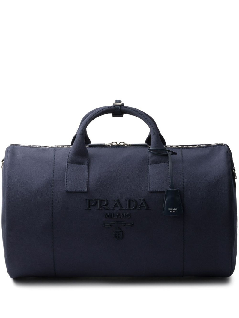 logo-embossed duffle bag 1