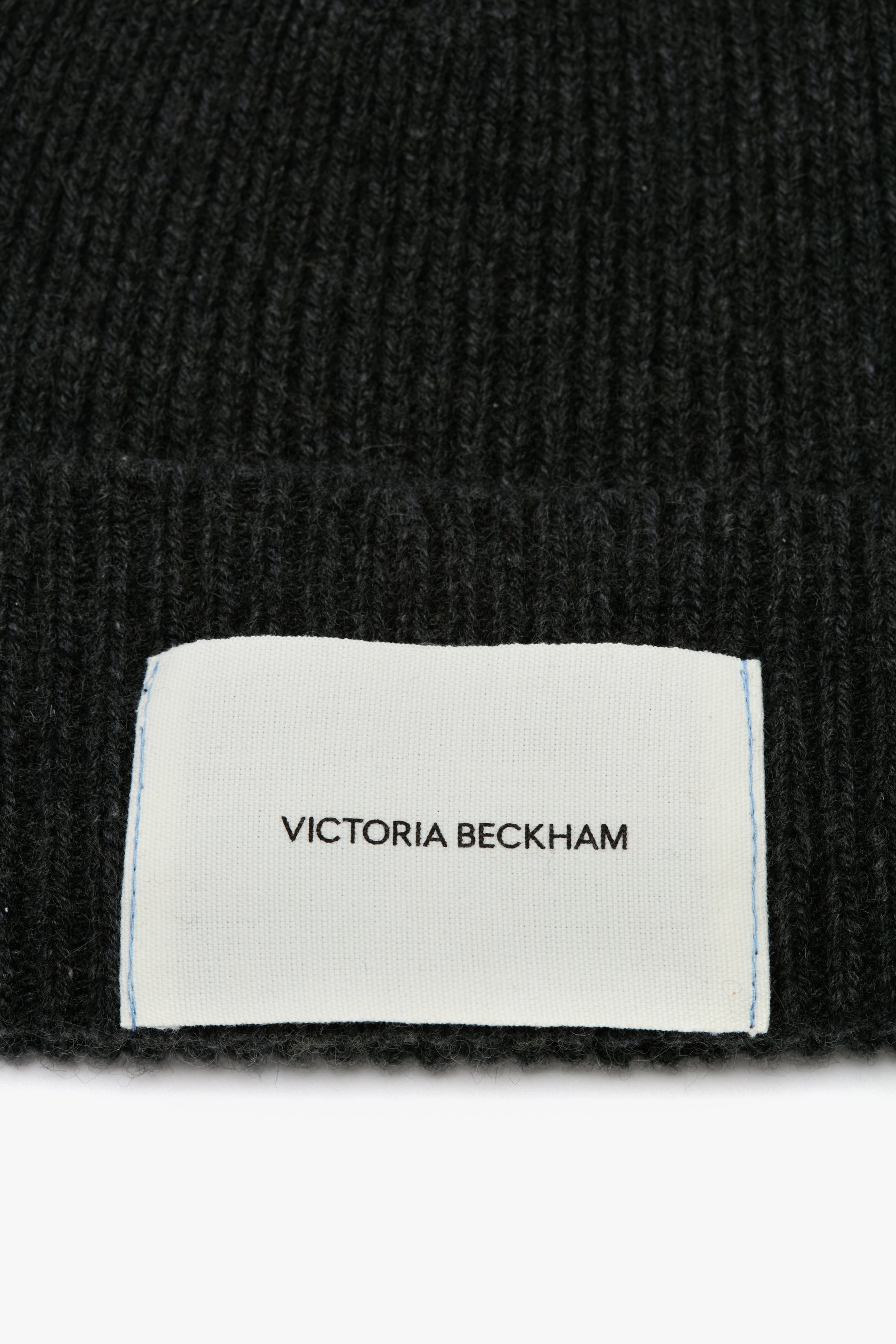 Logo Patch Beanie In Charcoal-Light Blue - 3
