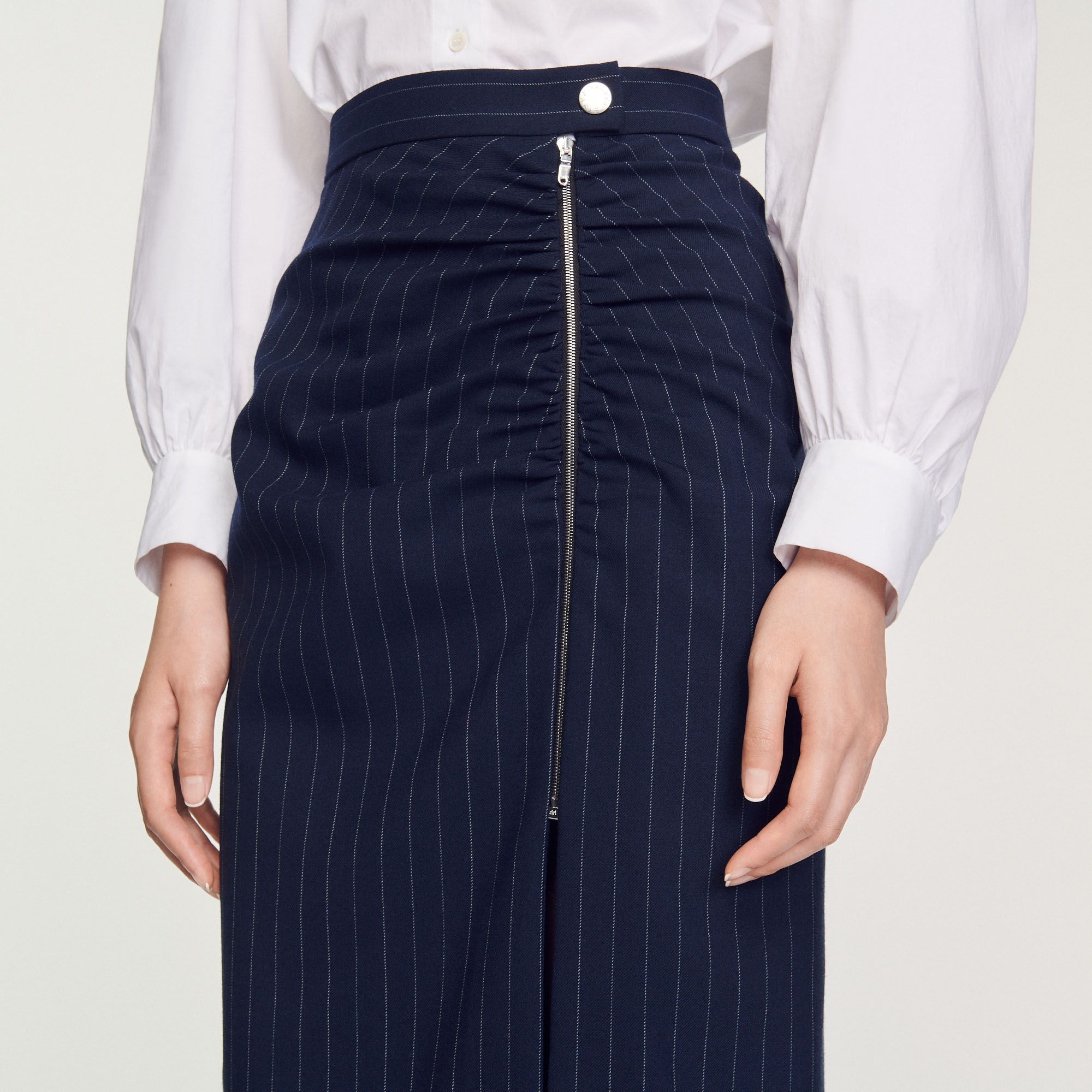Striped zip skirt - 4