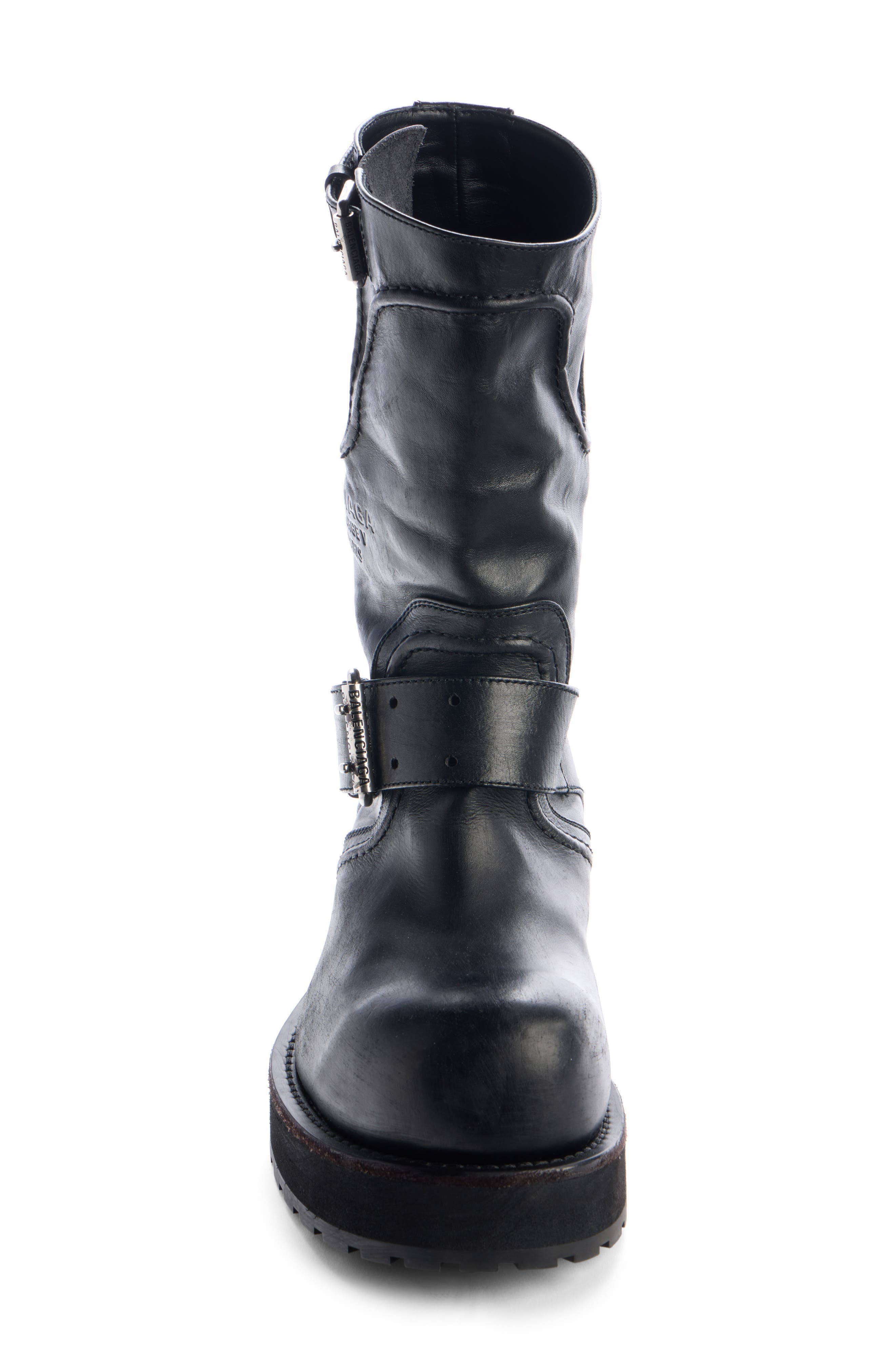 Balenciaga Venom Engineer Boot in Black/Silver at Nordstrom - 4