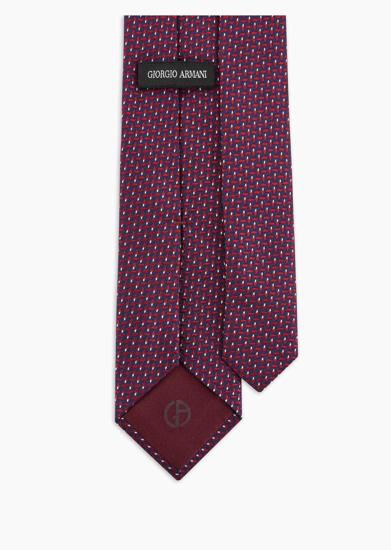 Silk tie with geometric jacquard motif - 2