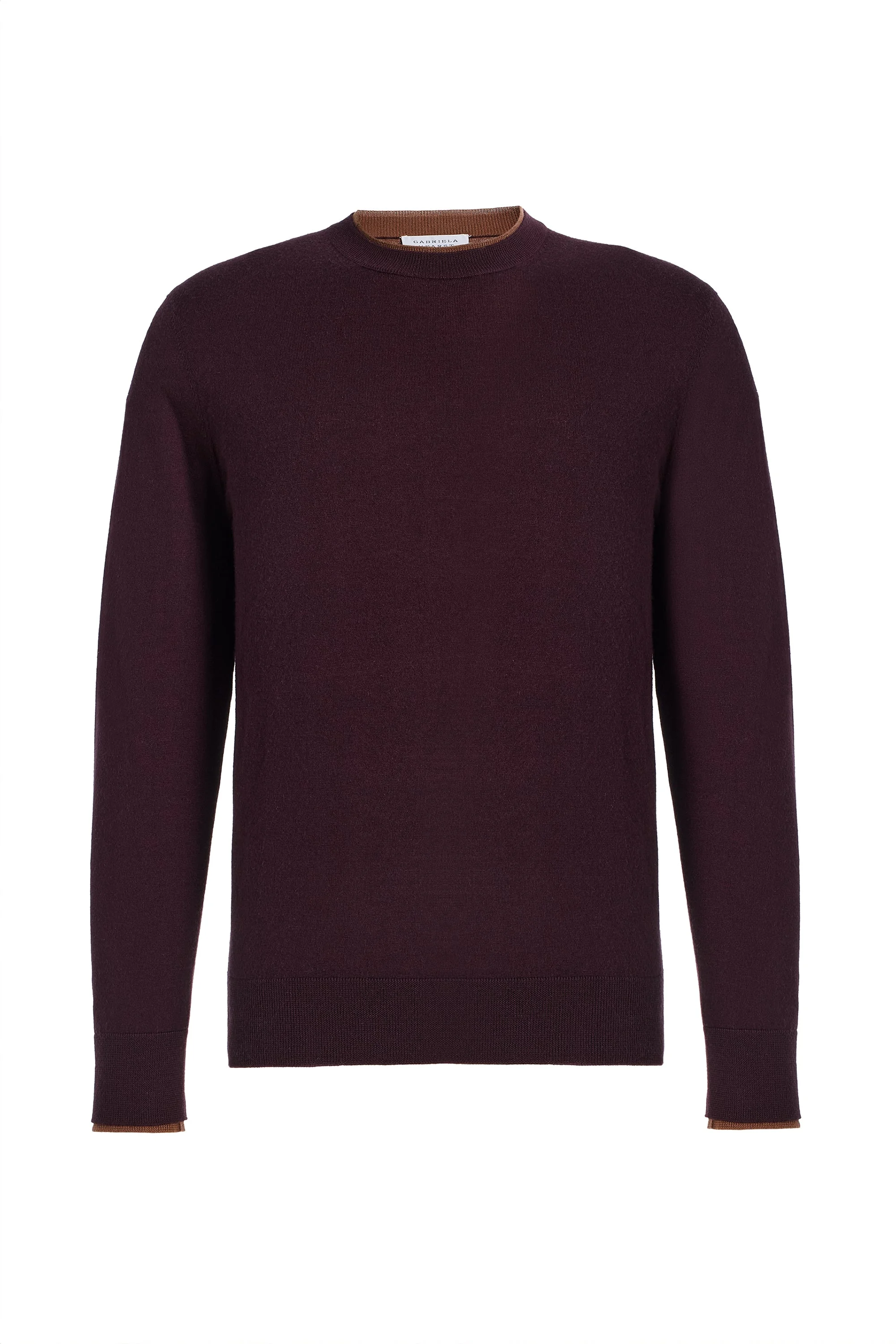 Wells Reversible Knit Sweater in Plum & Cognac Cashmere Silk - 1