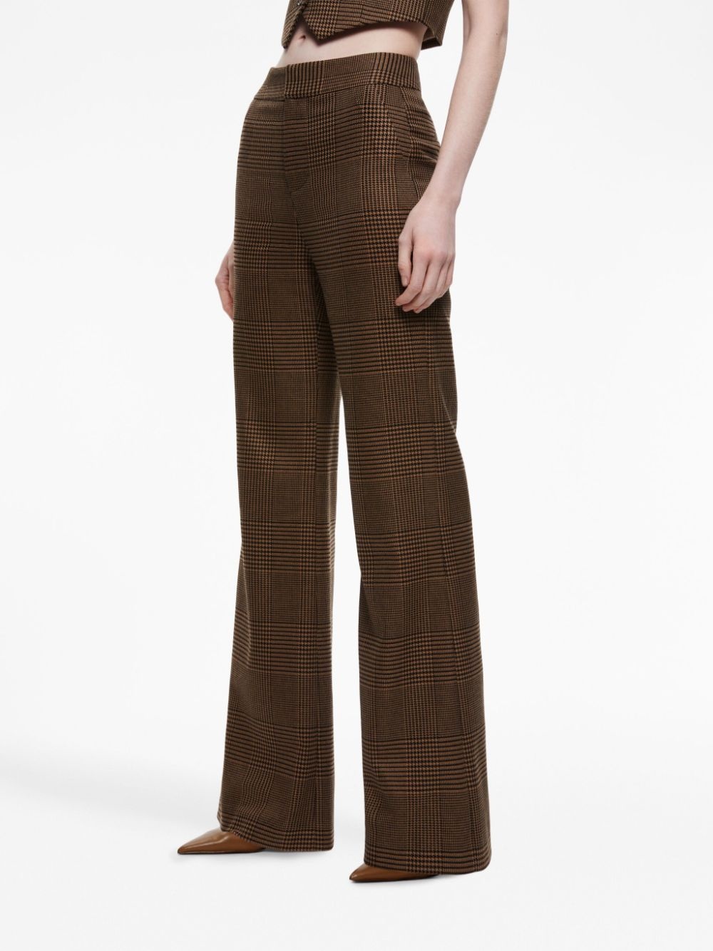 Deanna houndstooth bootcut trousers - 3