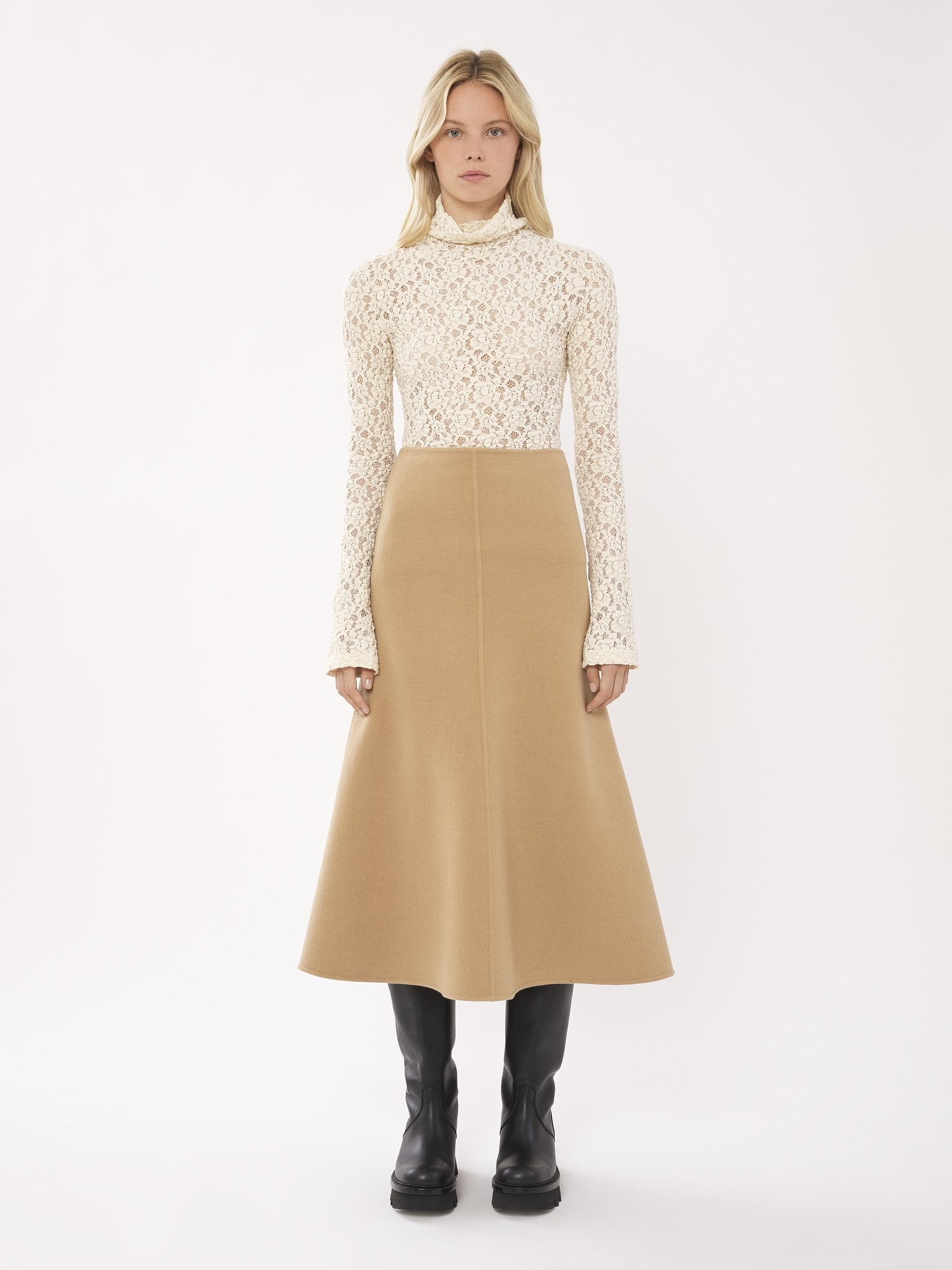 FLARED MIDI SKIRT - 3