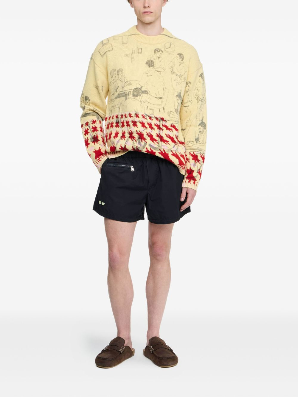 Anchor-embroidered shorts - 2