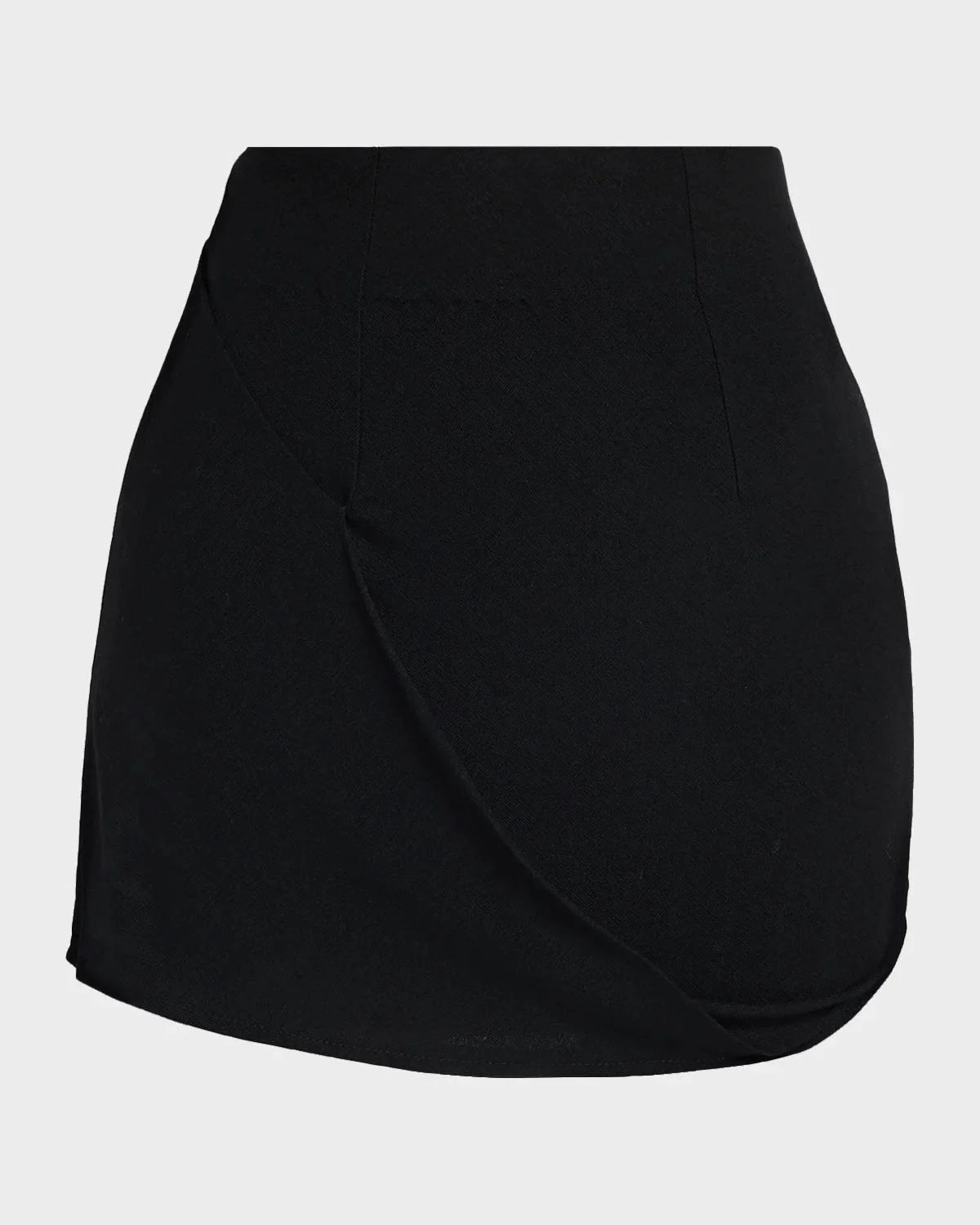 Draped Wool Jersey Mini Skirt - 1