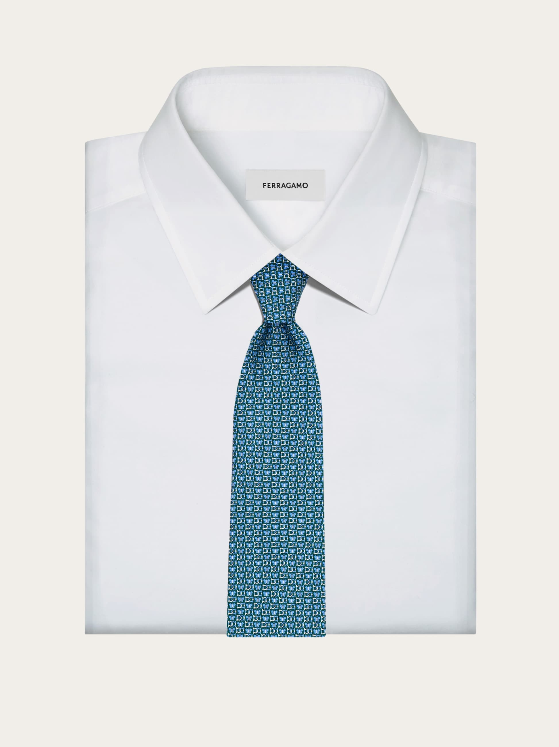 Butterfly print silk tie - 4