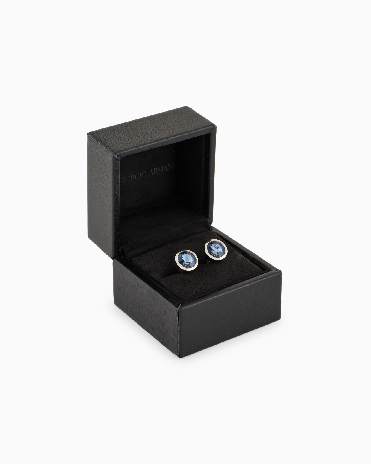 STERLING SILVER CUFFLINKS WITH A COLOURED CRYSTAL - 3