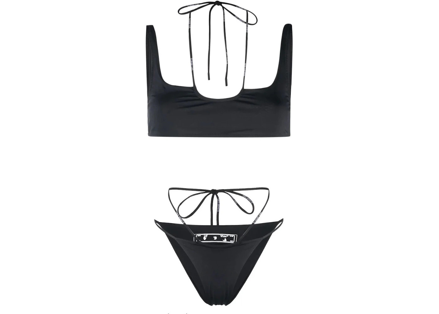 OFF-WHITE Women's Cross Coulisse Bikini Swimsuit Black/White - 1