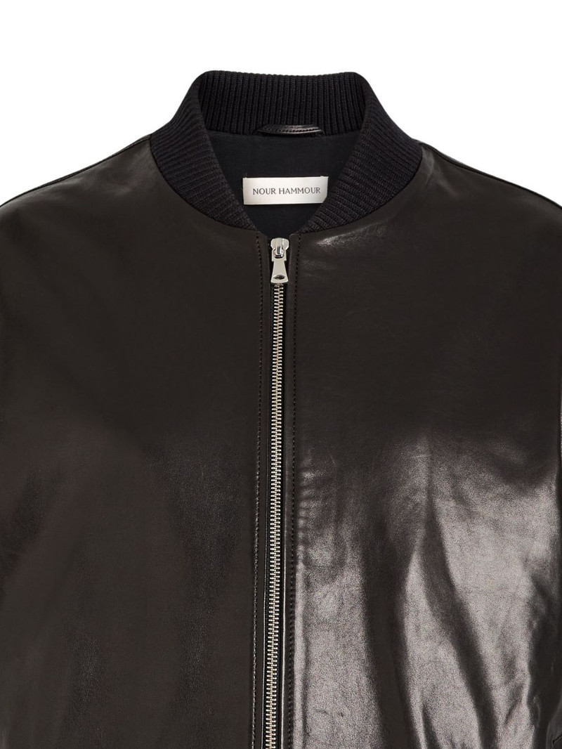 NOUR HAMMOUR Marley leather bomber jacket outlook