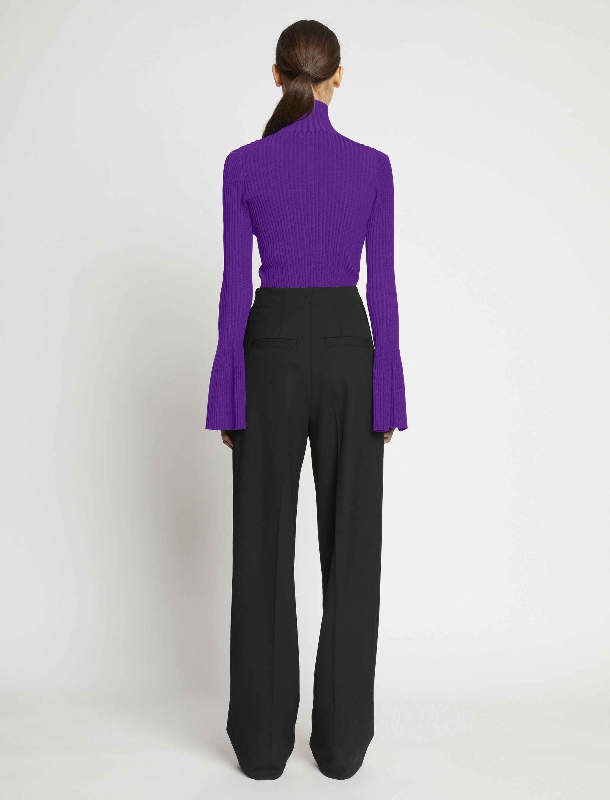 Viscose Rib Zip Sweater - 5