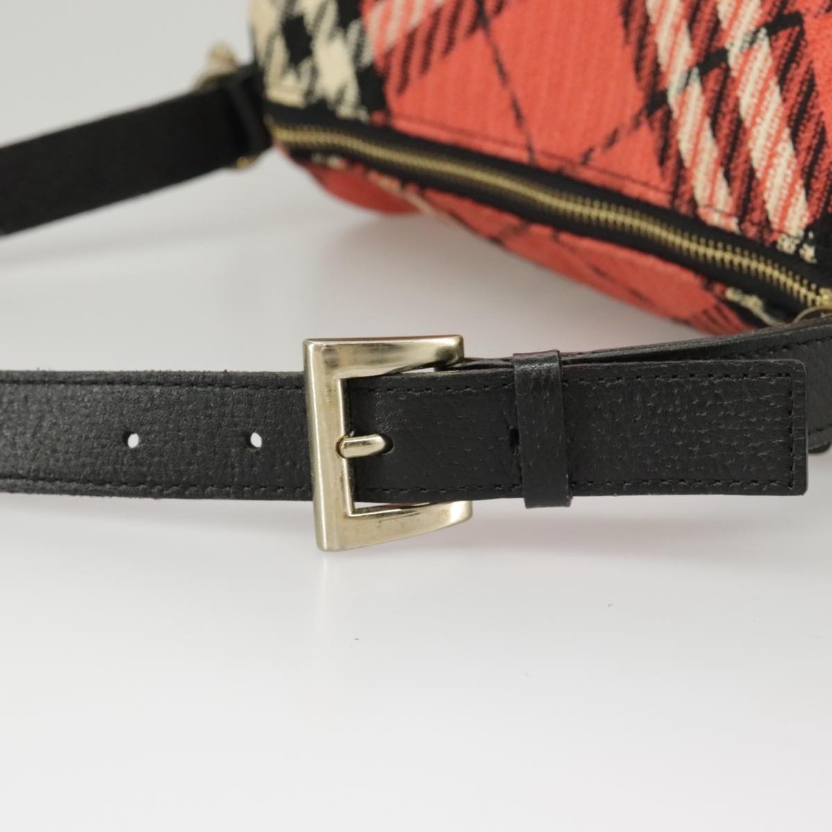 Burberry Nova Check Blue Label Hand Bag Canvas Red - 8