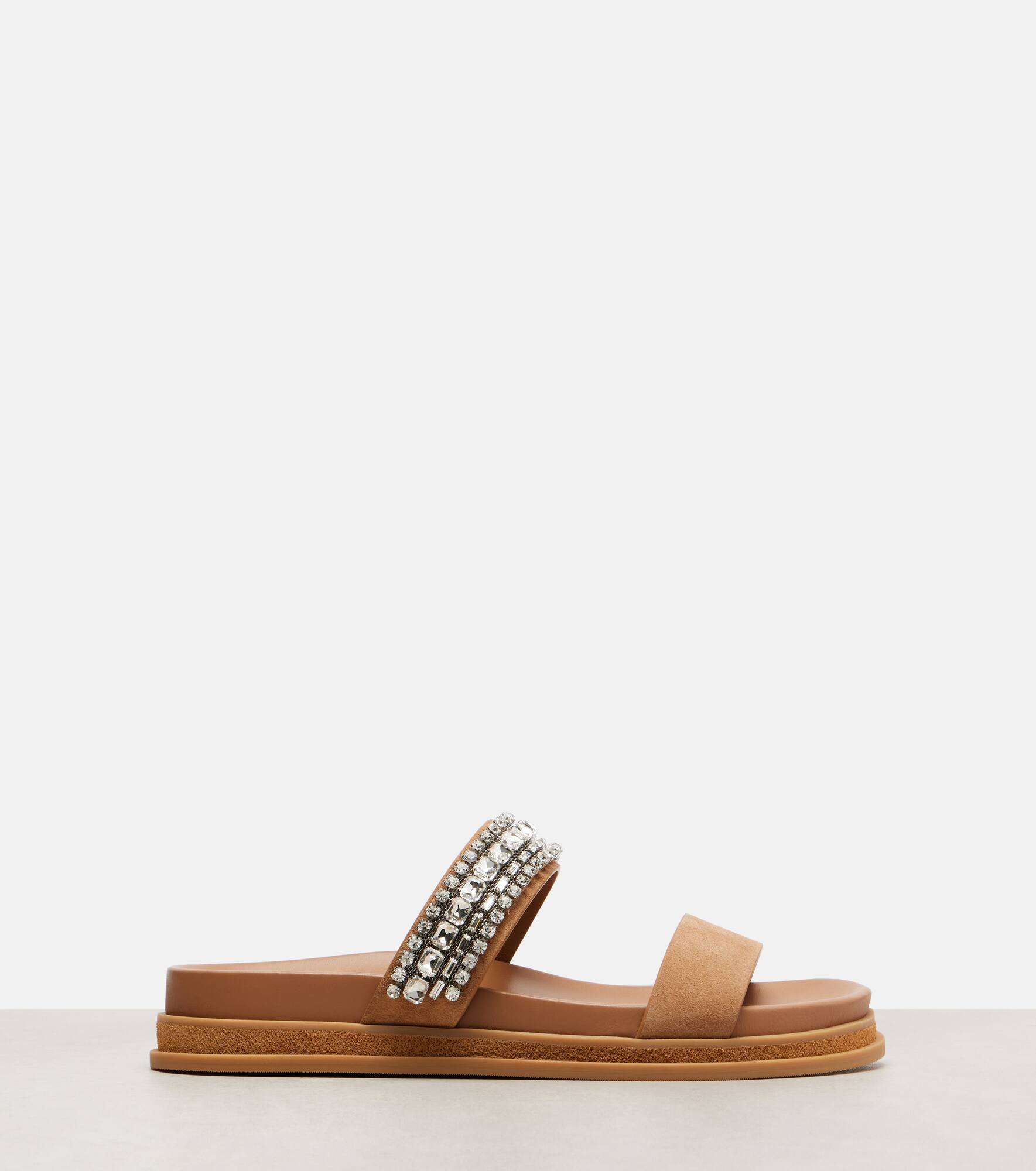 Jadi crystal-embellished suede slides - 4