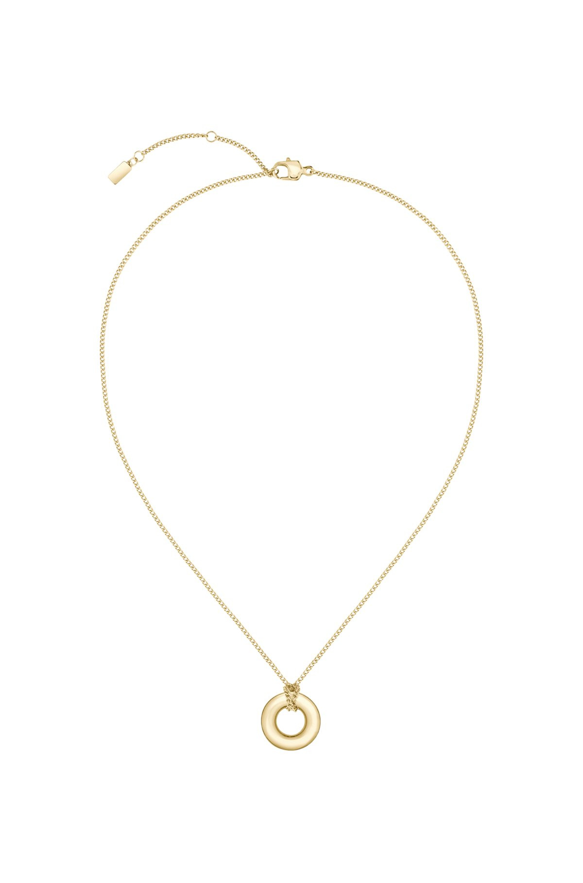 GOLD-TONE NECKLACE WITH LOGO HOOP - 3