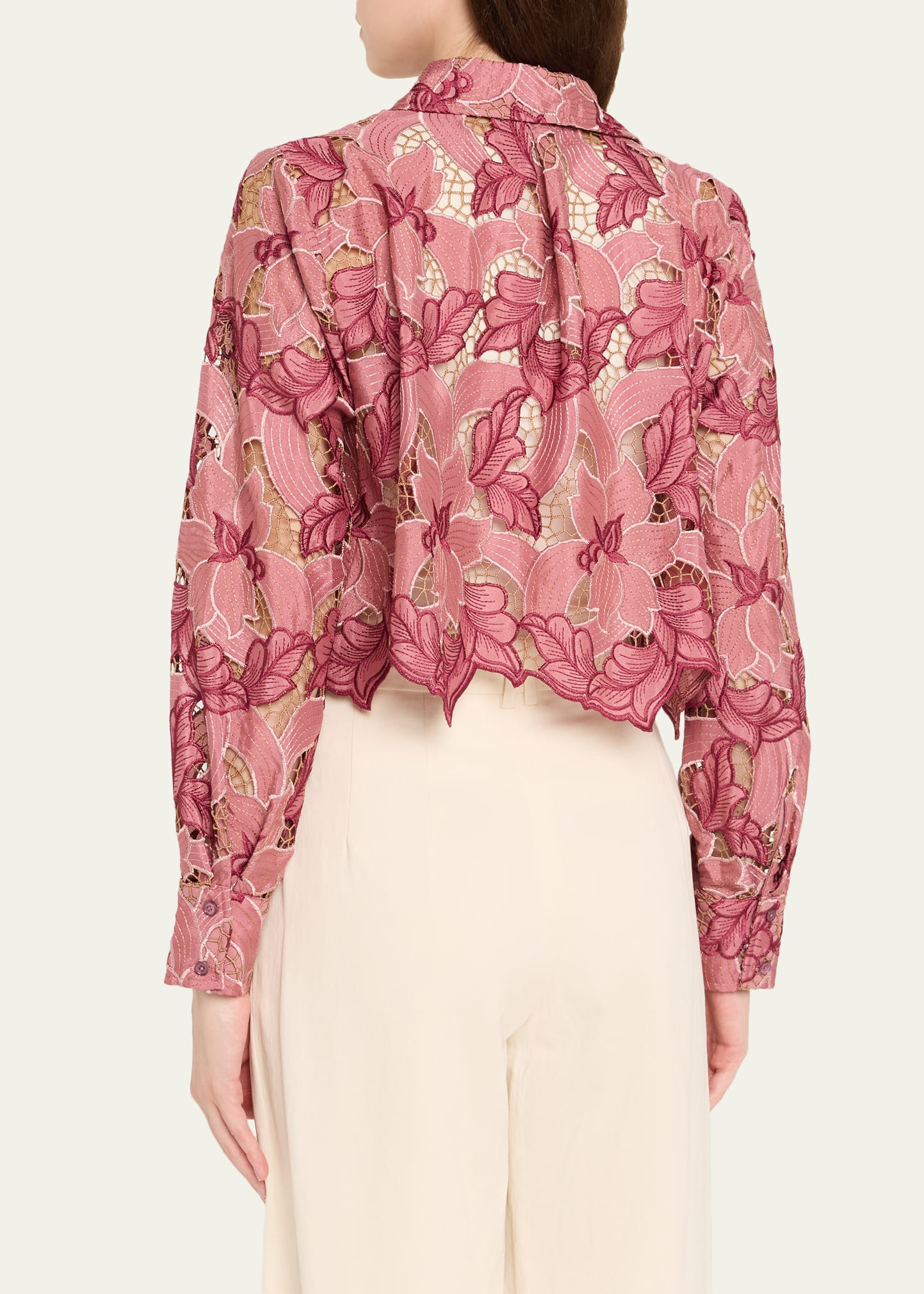 Akemi Cropped Button-Front Shirt - 3