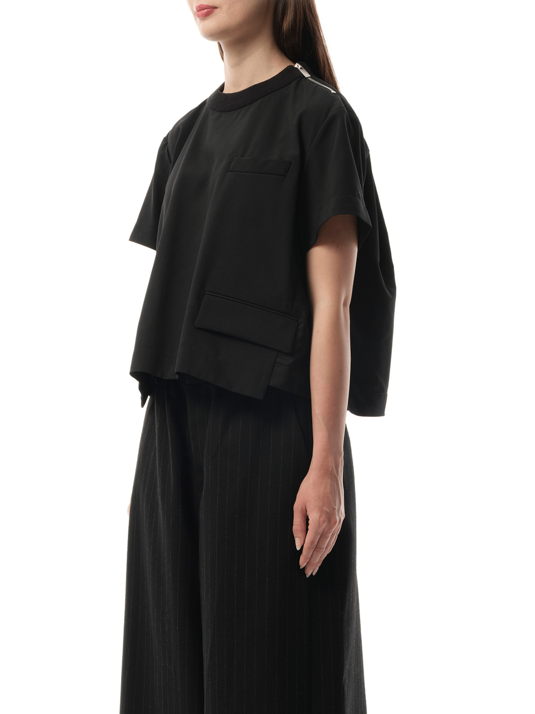 Suiting Short-sleeve Pullover in Black - 5