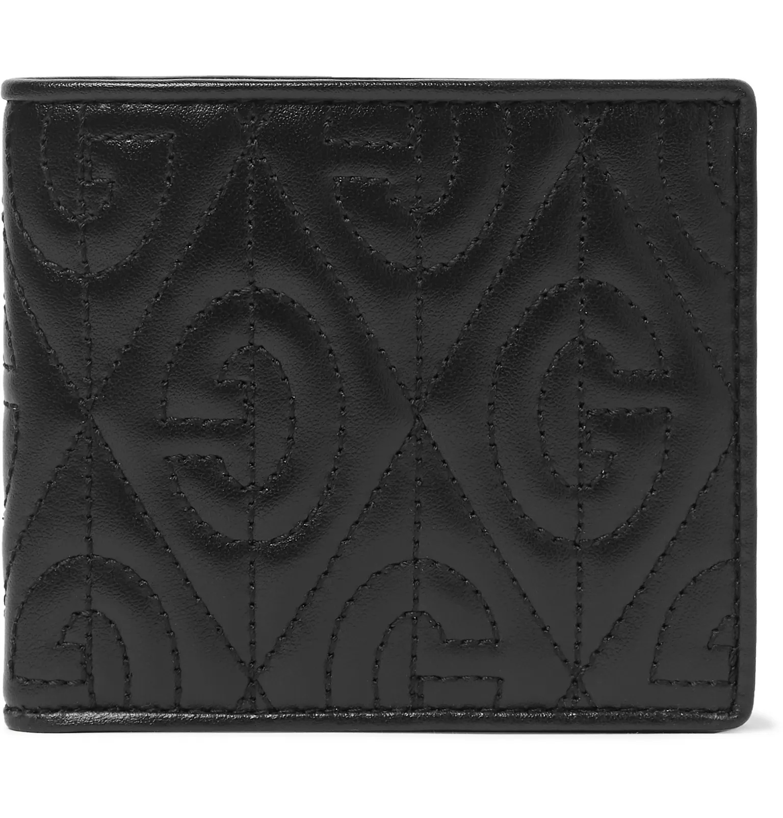 Rhombus Quilted Leather Billfold Wallet - 1