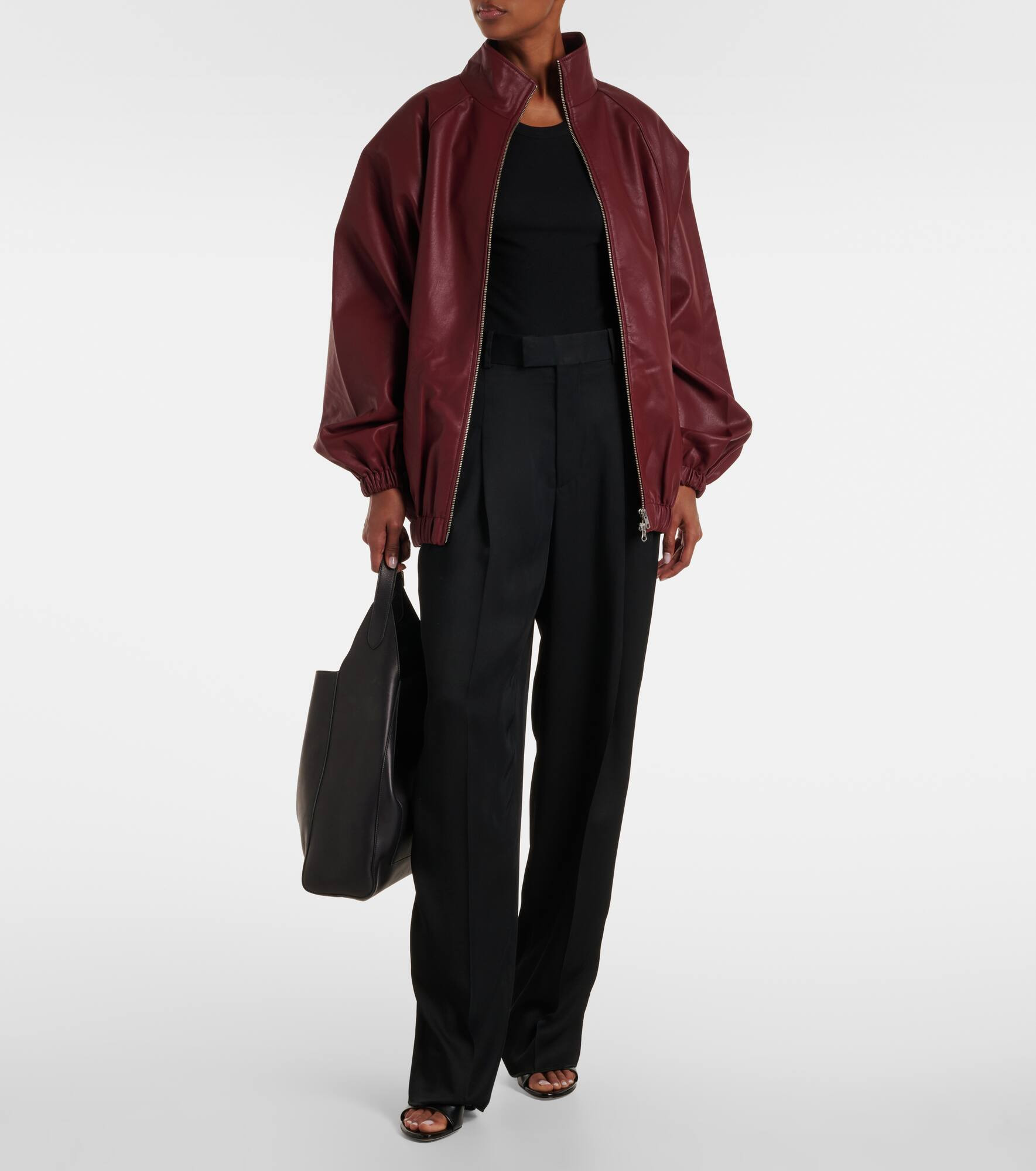 Senta oversized faux leather bomber jacket - 2