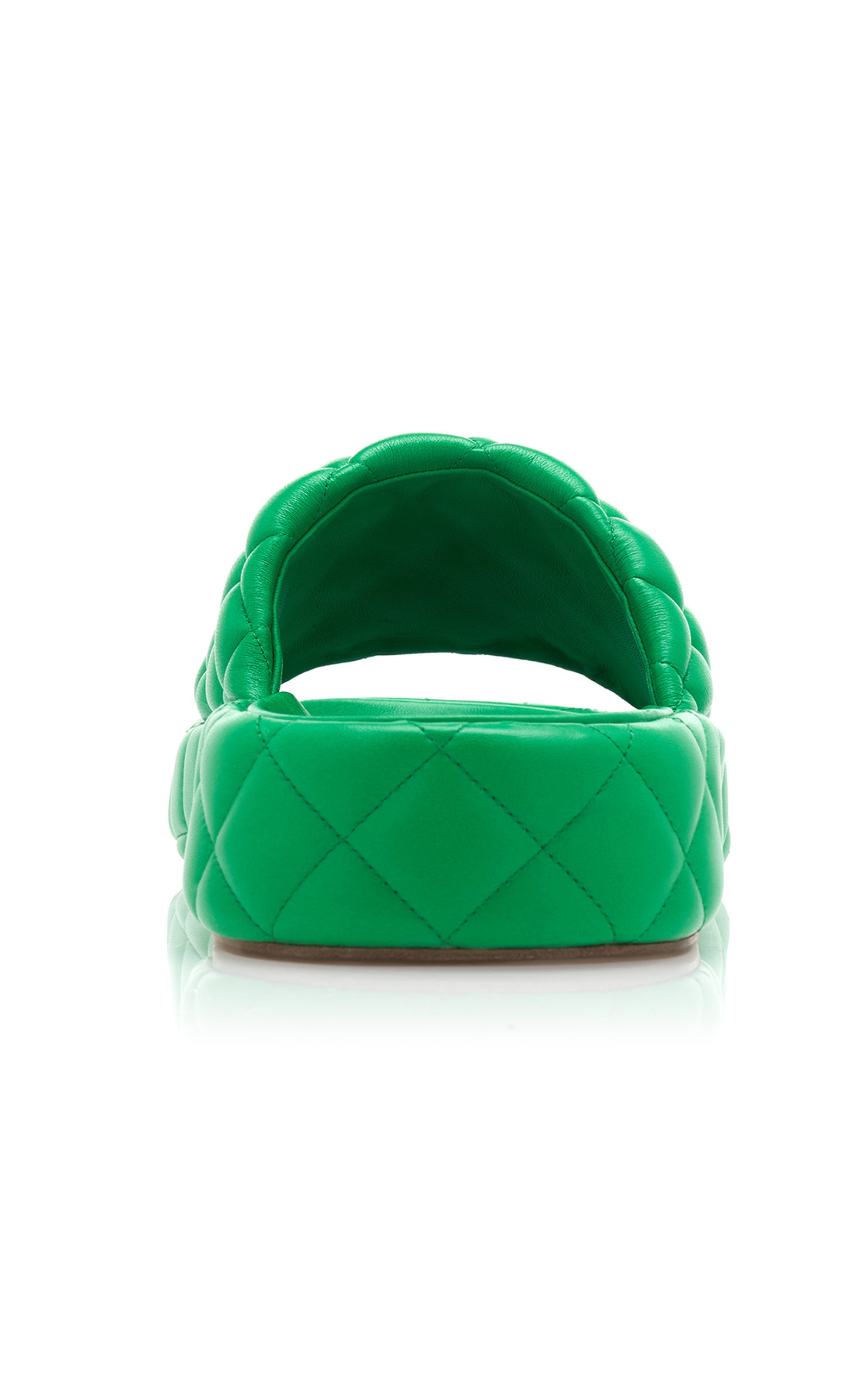 Padded Matelasse Slide Sandals green - 4